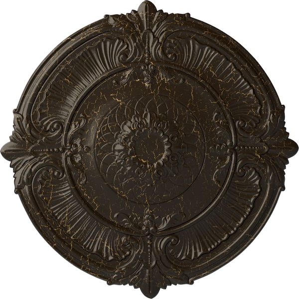 Ekena Millwork Attica Ceiling Medallion (Fits Canopies up to 3 3/4"), 39 1/2"OD x 2 1/2"P, Stone Hearth Crackle CM39ATSHC - main